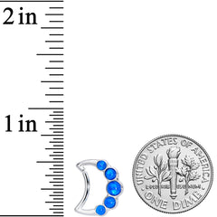 16G 3/8 Blue Orb Moon Left Ear Closure Ring
