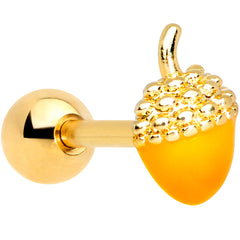 16G 1/4 Gold Tone Orange Acorn Cartilage Tragus