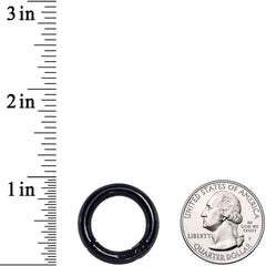 6G 5/8 Black PVD Steel Hinged Segment Ring
