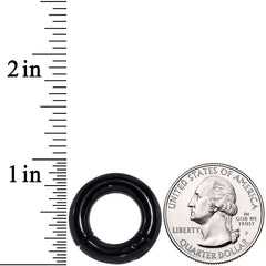 4G 1/2 Black PVD Steel Hinged Segment Ring