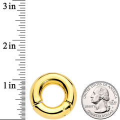 0G 9/16 Gold Tone PVD Steel Hinged Segment Ring