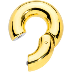 00G 1/2 Gold Tone PVD Steel Hinged Segment Ring