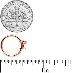 16G 3/8 Clear Gem Rose Gold Tone Cocktail New Year Septum Clicker