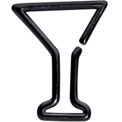 16G 5/16 Black Plated Bottoms Up Wine Glass Closure Ring