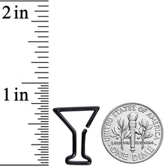 16G 5/16 Black Plated Bottoms Up Wine Glass Closure Ring