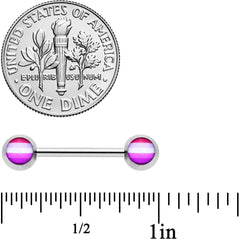 14G 9/16 Front Facing Lesbian Pride Flag Barbell Nipple Ring Set
