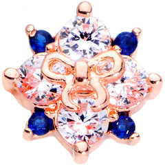 16G 1/4 Clear CZ Gem Rose Gold Tone Bow Star Cartilage Tragus