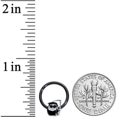 16G 3/8 Black Gem Grim Reaper Halloween Hinged Segment Ring