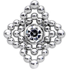 16G 5/16 Clear Gem Textured Cross Labret Monroe Tragus