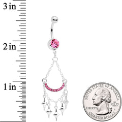 Pink Gem Double Drama Chandelier Dangle Belly Ring