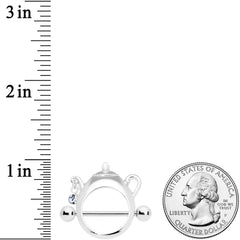 14G 5/8 Clear Gem Teapot Nipple Shield Set
