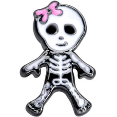 16G 5/16 Black Skeleton Girl Halloween Labret Monroe Tragus