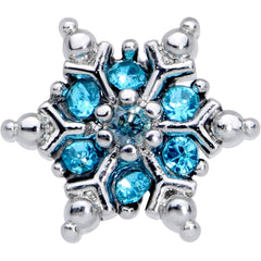 16G 5/16 Aqua CZ Gem Snowflake Christmas Labret Monroe Tragus