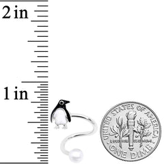 Winter Penguin Christmas Spiral Twister Belly Ring