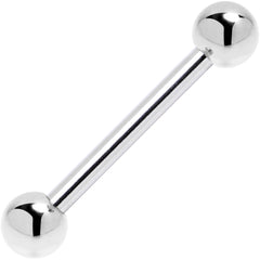 Solid 14k White Gold Straight Barbell Ring 16G 3/8 3mm