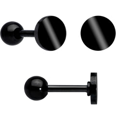 18G Clear CZ Gem Black Heart Cartilage Tragus Set of 8