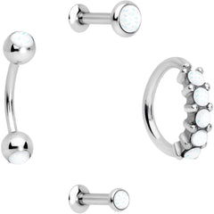 16G Clear Orb Septum Labret Cartilage Tragus Set of 4