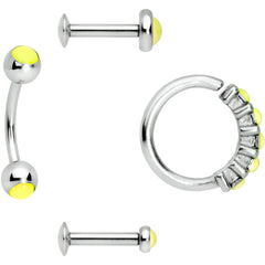 16G Green Orb Septum Labret Cartilage Tragus Set of 4