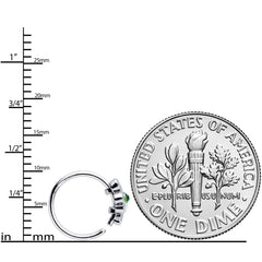 20G 5/16 Black Gem Green Shamrock St Patricks Day Nose Hoop