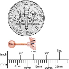 16G 1/4 Rose Gold Tone Tropical Flower Cartilage Tragus