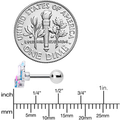 16G 1/4 Pink White Geology Cartilage Tragus Earring