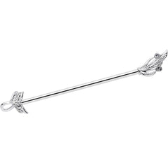 14G Clear Gem Elegant Swirl Industrial Barbell 38mm