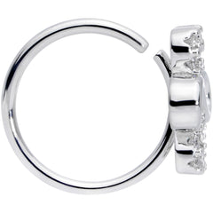 20G 5/16 Clear Gem Heart Shamrock St Patricks Day Nose Hoop