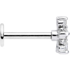 16G 5/16 Clear CZ Gem Snowflake Christmas Labret Monroe Tragus