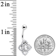 Clear Gem Retro Rosette Belly Ring