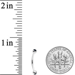 16G 1/2 Black Gem Ball End Curved Barbell