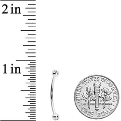 16G 5/8 Clear Gem Ball End Curved Barbell