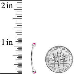 16G 5/8 Pink Gem Ball End Curved Barbell