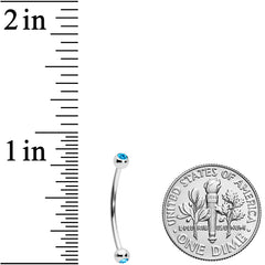 16G 5/8 Aqua Gem Ball End Curved Barbell