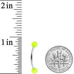 16G 9/16 Green Glow in the Dark Ball End Curved Barbell