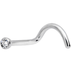 18G Clear 2mm Grade 23 Titanium Press Fit Left Nose Ring Screw