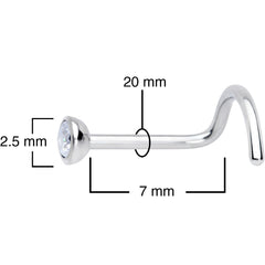 20G Clear 2.5mm Grade 23 Titanium Press Fit Left Side Nose Screw