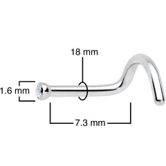 18G Clear 1.5mm Grade 23 Titanium Press Fit Left Side Nose Screw