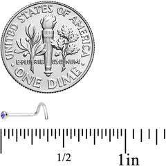 20G Purple 2mm Grade 23 Titanium Press Fit Left Side Nose Screw