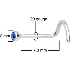 20G Blue 2mm Grade 23 Titanium Press Fit Left Side Nose Screw