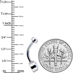 Aurora 6mm Titanium Internal Thread Belly Ring Created with Crystals