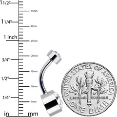 Clear 8mm Titanium Internal Thread Belly Ring Created with Crystals