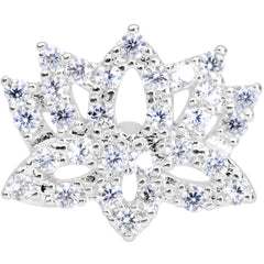 16G 1/4 Clear CZ Gem Lotus Flower Cartilage Tragus