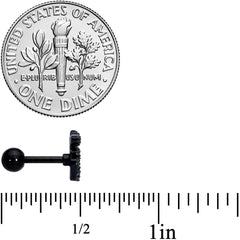 16G 1/4 Clear CZ Gem Black PVD Amazing Om Cartilage Tragus