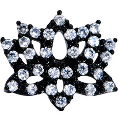 16G 5/16 Clear CZ Gem Black Lotus Flower Labret Monroe Tragus