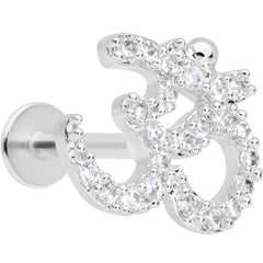 16G 5/16 Clear CZ Gem Amazing Om Labret Monroe Tragus