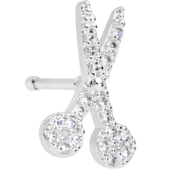 20G 1/4 Clear CZ Gem Shear Scissors Nose Bone