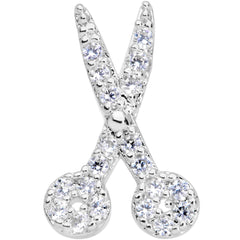 20G 1/4 Clear CZ Gem Shear Scissors Nose Bone
