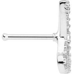 20G 1/4 Clear CZ Gem Shear Scissors Nose Bone