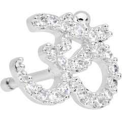 20G 1/4 Clear CZ Gem Amazing Om Nose Bone