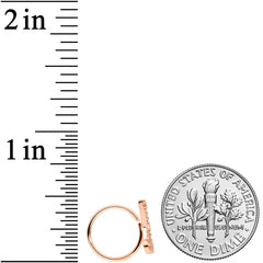 18G 3/8 Clear CZ Gem Rose Gold Tone Shears Scissors Nose Hoop